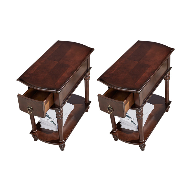 Solid Wood Bedside Cabinet Traditional Night Table for Bedroom