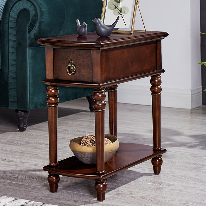 Solid Wood Bedside Cabinet Traditional Night Table for Bedroom