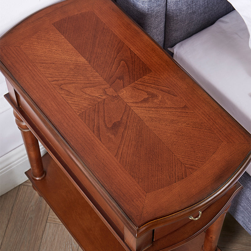 Solid Wood Bedside Cabinet Traditional Night Table for Bedroom