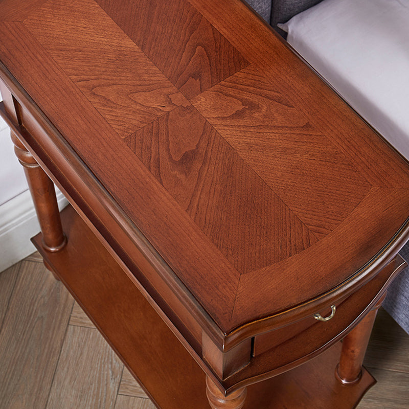 Solid Wood Bedside Cabinet Traditional Night Table for Bedroom