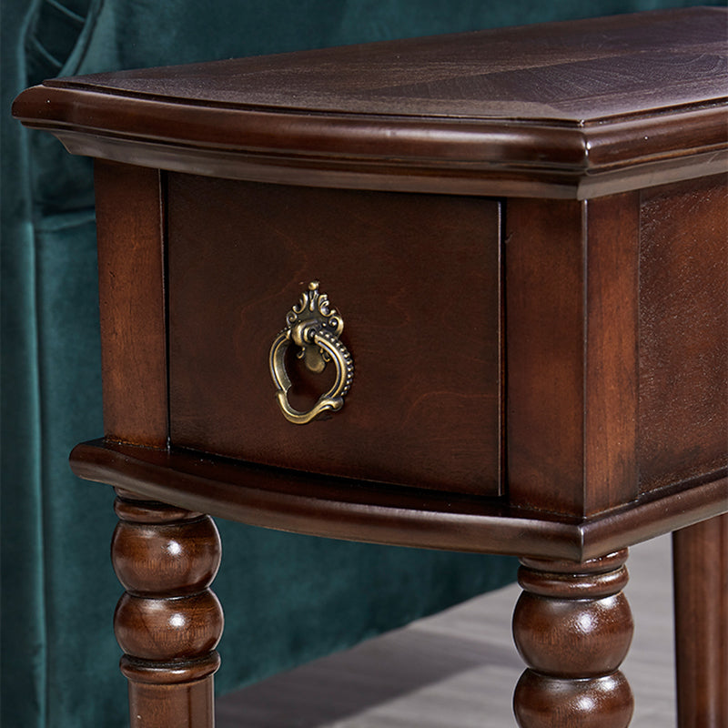 Solid Wood Bedside Cabinet Traditional Night Table for Bedroom