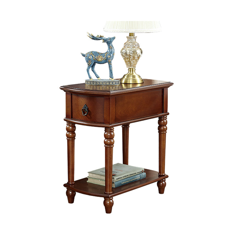 Solid Wood Bedside Cabinet Traditional Night Table for Bedroom