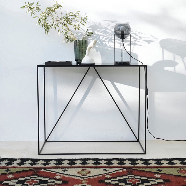 Iron Rectangle Console Table 1-shelf 29.53" Tall Accent Table for Hall