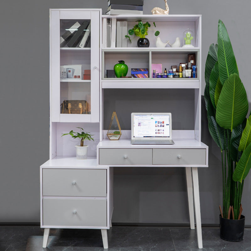 Contemporary Writing Desk Parsons Computer Desk with Wooden Legs