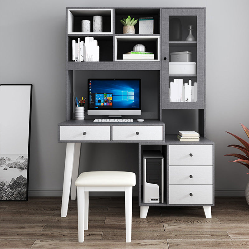 Contemporary Writing Desk Parsons Computer Desk with Wooden Legs