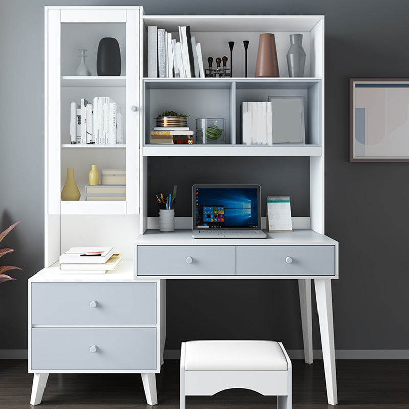 Contemporary Writing Desk Parsons Computer Desk with Wooden Legs