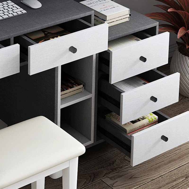 Contemporary Writing Desk Parsons Computer Desk with Wooden Legs