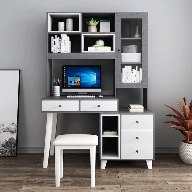 Contemporary Writing Desk Parsons Computer Desk with Wooden Legs