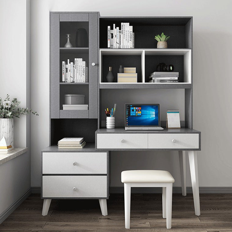 Contemporary Writing Desk Parsons Computer Desk with Wooden Legs