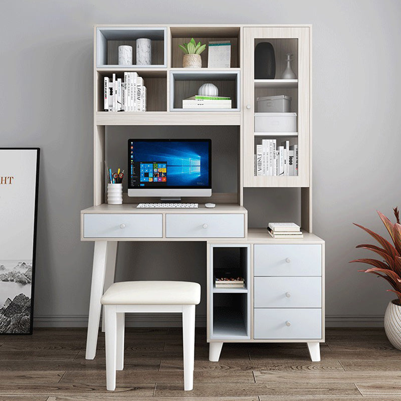 Contemporary Writing Desk Parsons Computer Desk with Wooden Legs