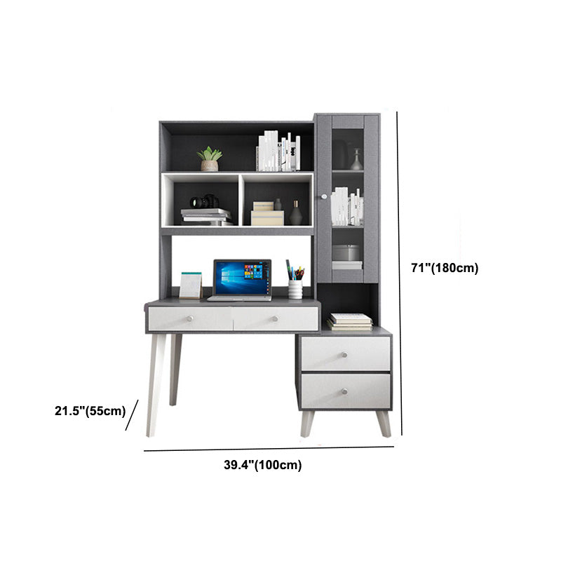 Contemporary Writing Desk Parsons Computer Desk with Wooden Legs