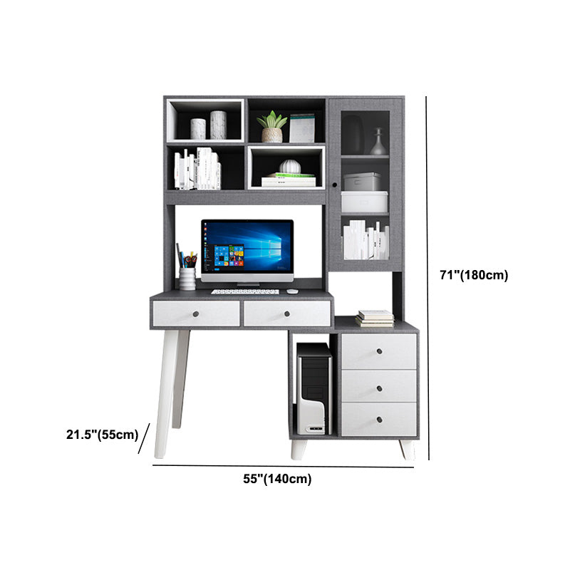 Contemporary Writing Desk Parsons Computer Desk with Wooden Legs