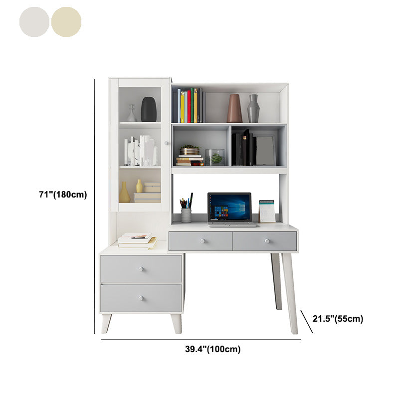 Contemporary Writing Desk Parsons Computer Desk with Wooden Legs