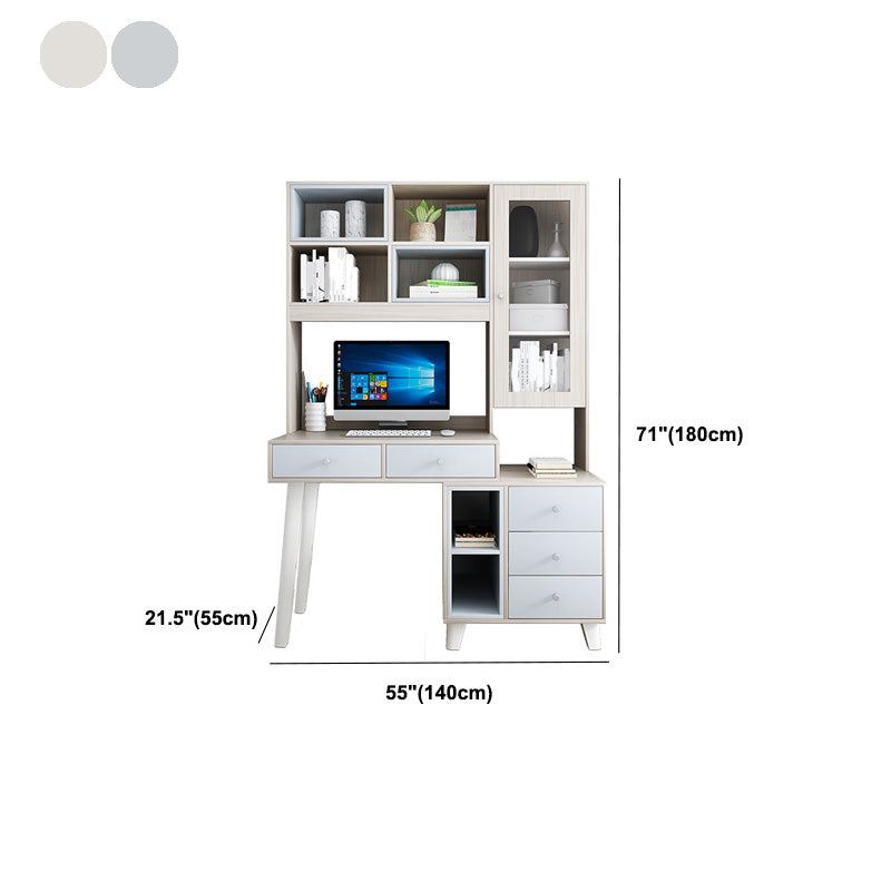 Contemporary Writing Desk Parsons Computer Desk with Wooden Legs