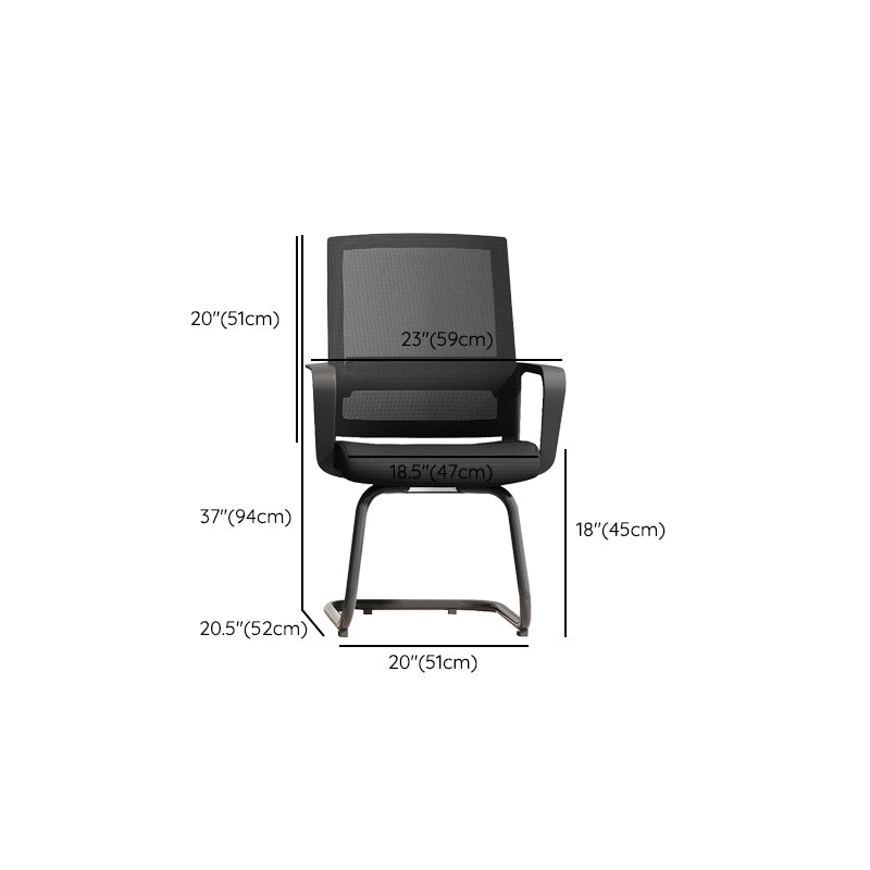 Mid Back Home Office Chair Black Frame Modern Conference Chair