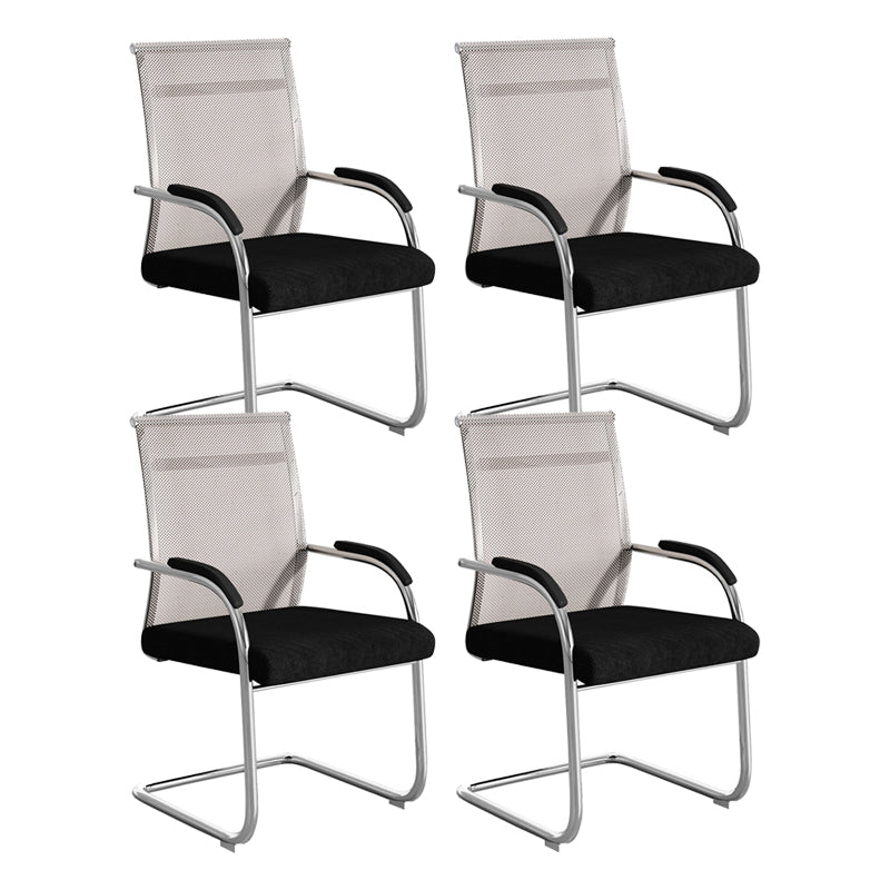 Modern Office Chair Mesh Ergonomic Chair Mid-Back Chair in Black