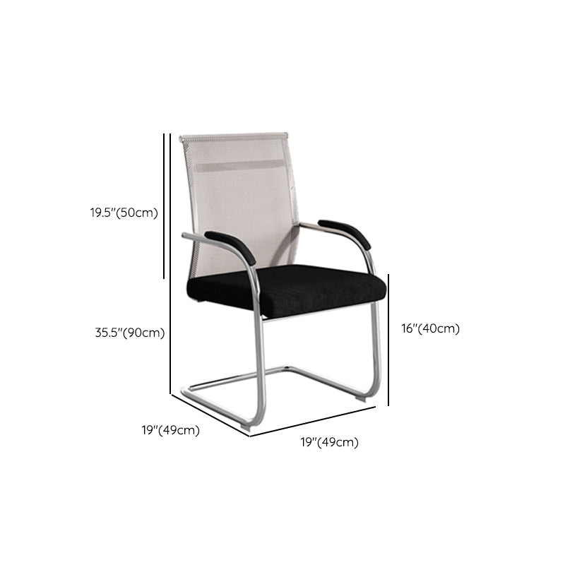 Modern Office Chair Mesh Ergonomic Chair Mid-Back Chair in Black