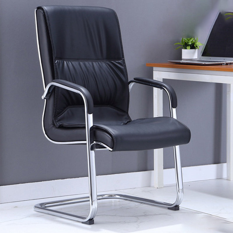 Black Microfiber Mesh Desk Chair Modern No Distressing Office Chair