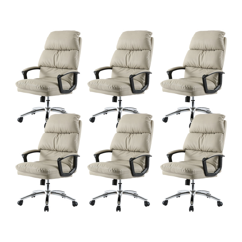 Modern Style Executive Chair High Back Padded Arms Swivel Chair