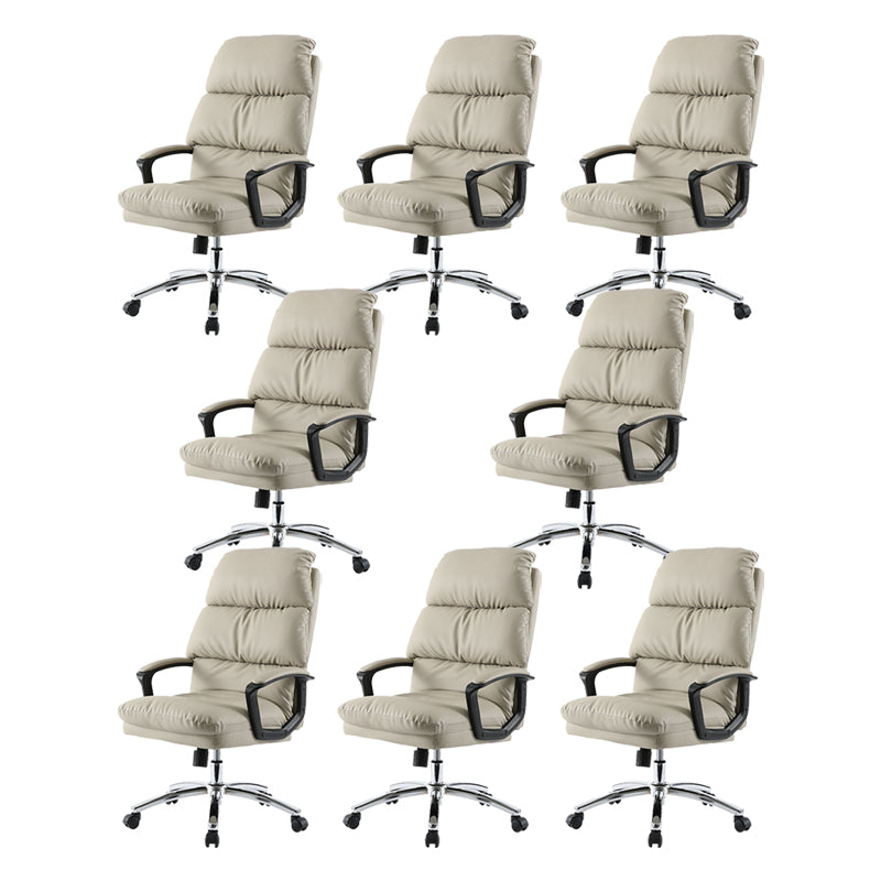 Modern Style Executive Chair High Back Padded Arms Swivel Chair