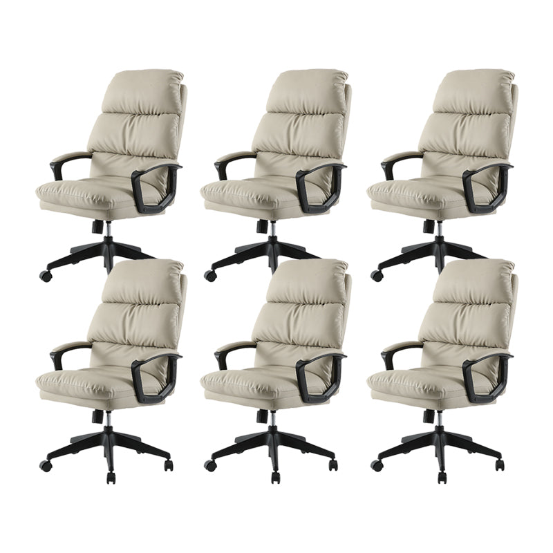 Modern Style Executive Chair High Back Padded Arms Swivel Chair