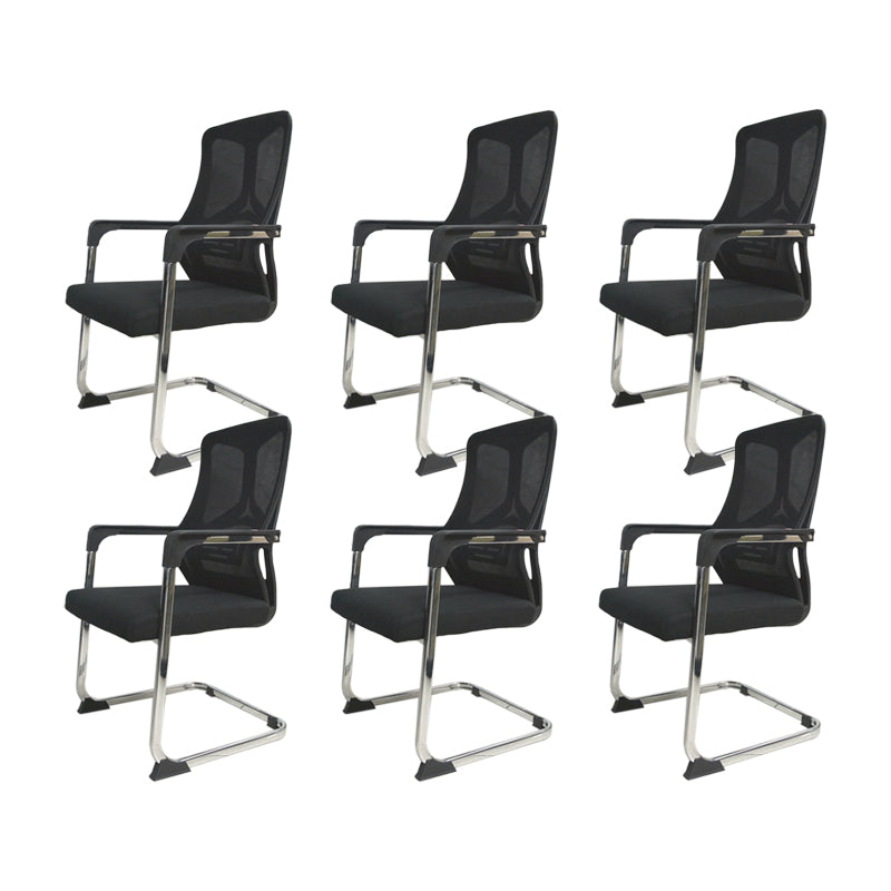 Arms Included Office Chair Contemporary Chrome Frame Desk Chair