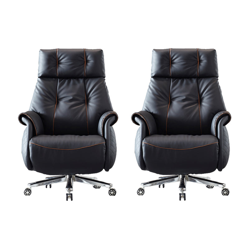 27" Wide Contemporary Managers Chair Black Leather Executive Chair