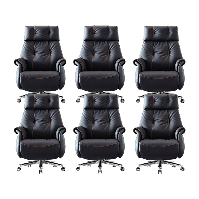 27" Wide Contemporary Managers Chair Black Leather Executive Chair