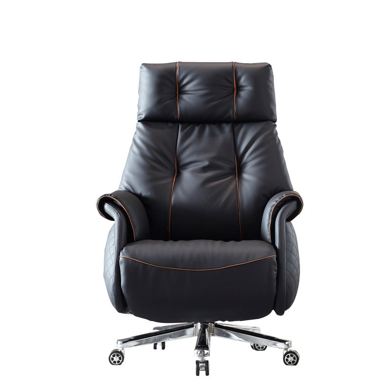 27" Wide Contemporary Managers Chair Black Leather Executive Chair