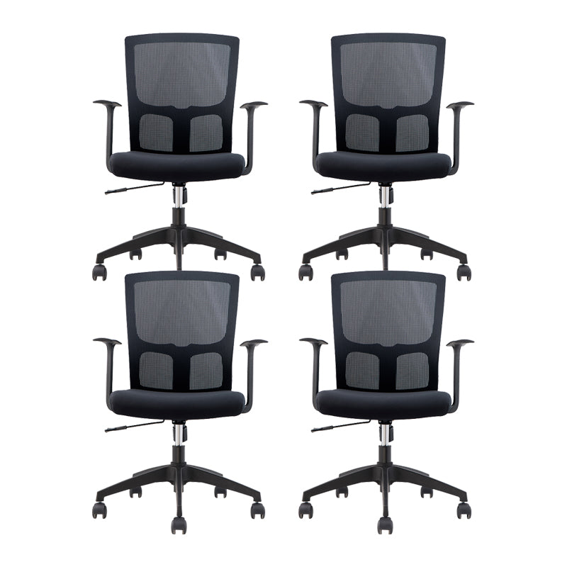 Fixed Arms Modern Office Chair Mid-Back Adjustable Seat Height Desk Chair