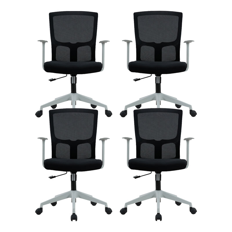 Fixed Arms Modern Office Chair Mid-Back Adjustable Seat Height Desk Chair