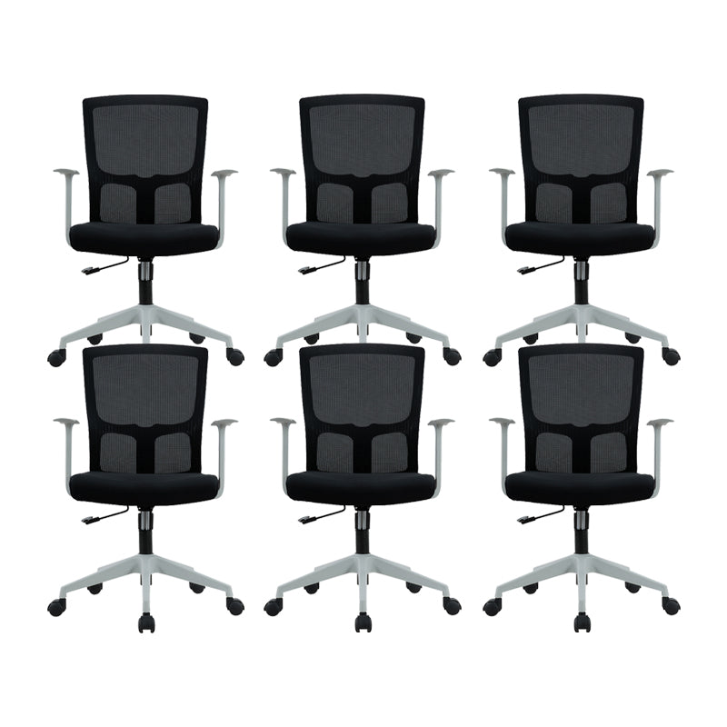 Fixed Arms Modern Office Chair Mid-Back Adjustable Seat Height Desk Chair