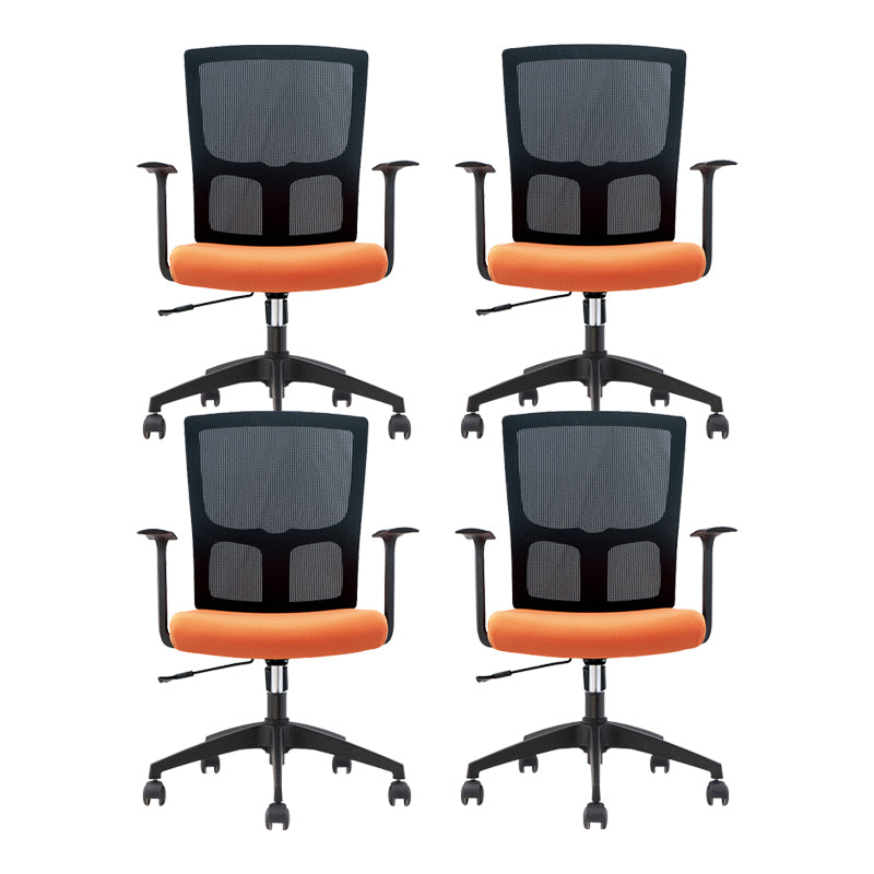 Fixed Arms Modern Office Chair Mid-Back Adjustable Seat Height Desk Chair