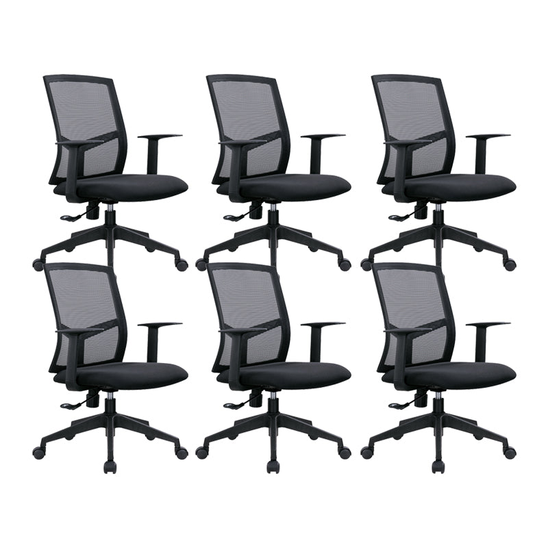 Modern Style Office Chair Mid-back Desk Chair with Fixed Arms