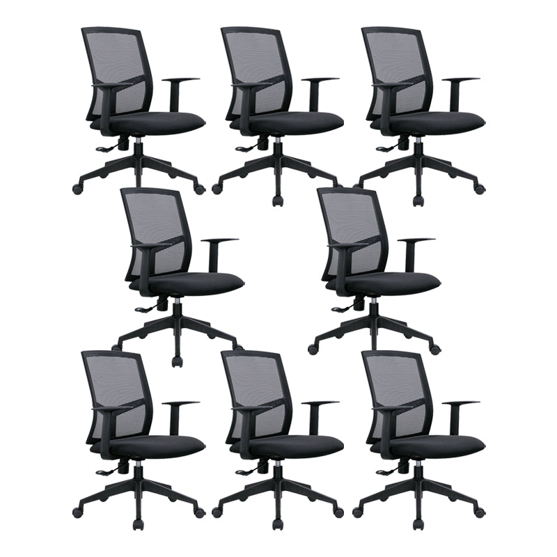 Modern Style Office Chair Mid-back Desk Chair with Fixed Arms