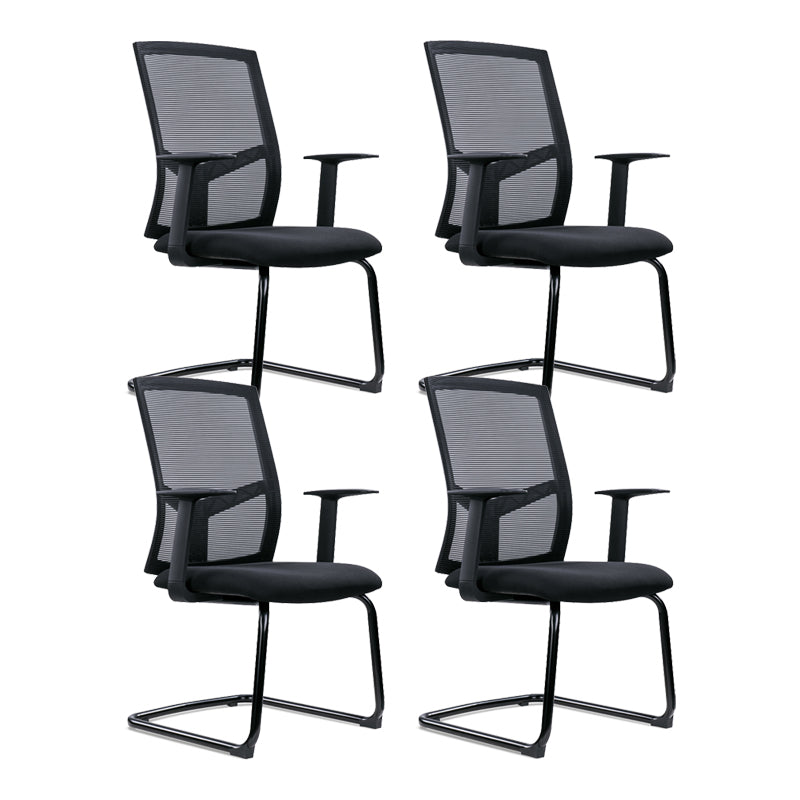 Modern Style Office Chair Mid-back Desk Chair with Fixed Arms