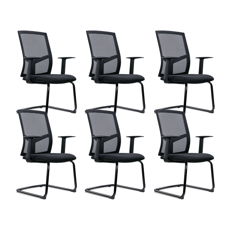 Modern Style Office Chair Mid-back Desk Chair with Fixed Arms