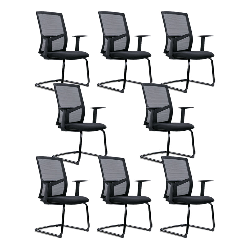 Modern Style Office Chair Mid-back Desk Chair with Fixed Arms