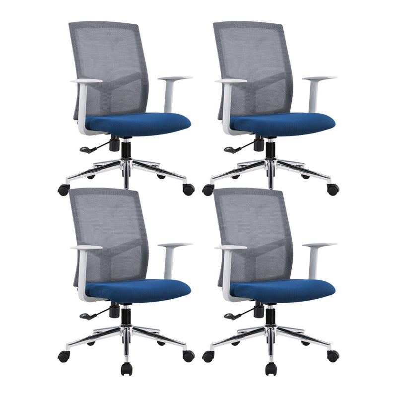 Modern Style Office Chair Mid-back Desk Chair with Fixed Arms