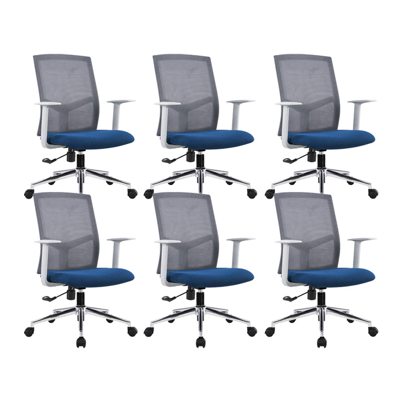 Modern Style Office Chair Mid-back Desk Chair with Fixed Arms