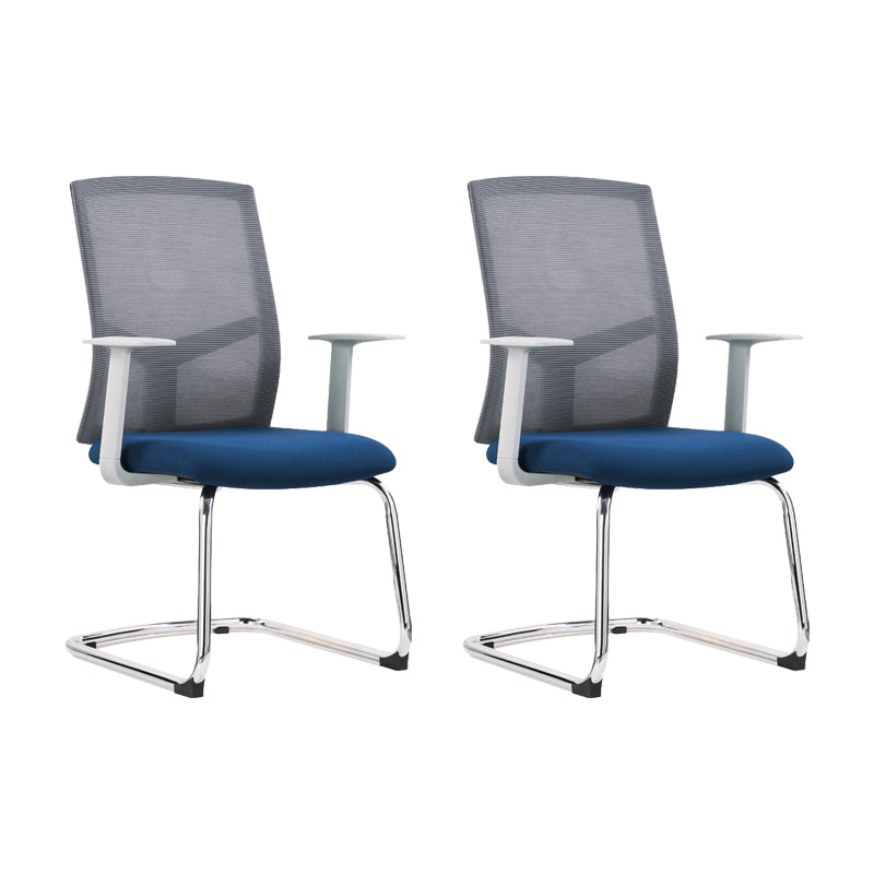 Modern Style Office Chair Mid-back Desk Chair with Fixed Arms