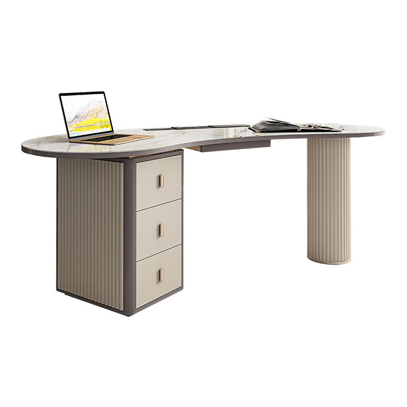 Glam Executive Desk Pedestal 3-drawer Cable Management Office Desk