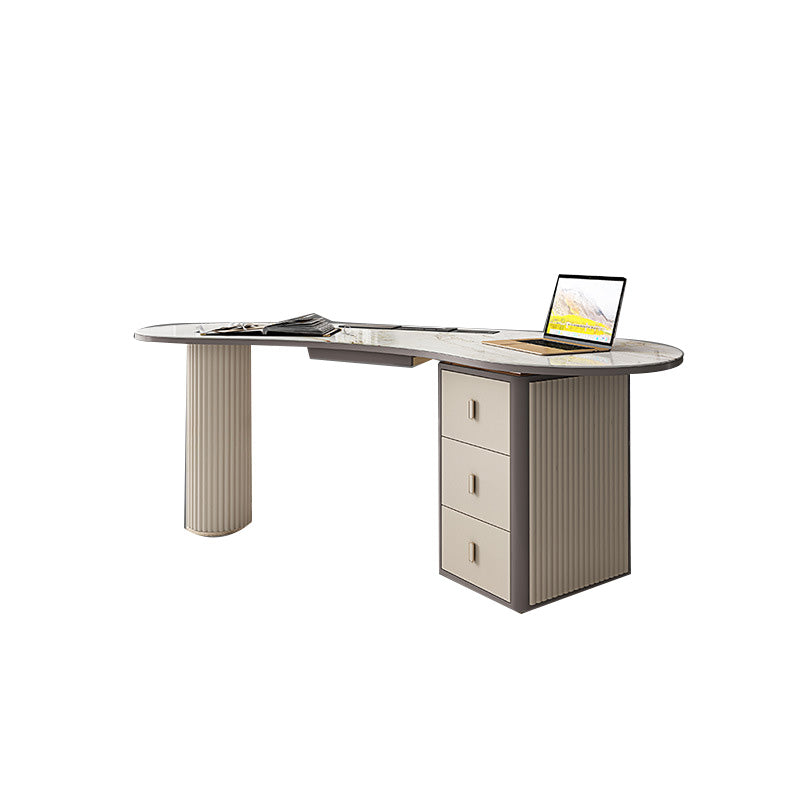 Contemporary Marble Secretary Desk Home Office Desk , 27.6"W X 29.5"H