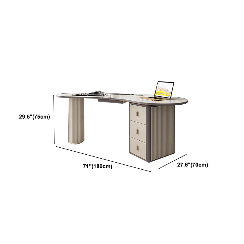 Contemporary Marble Secretary Desk Home Office Desk , 27.6"W X 29.5"H