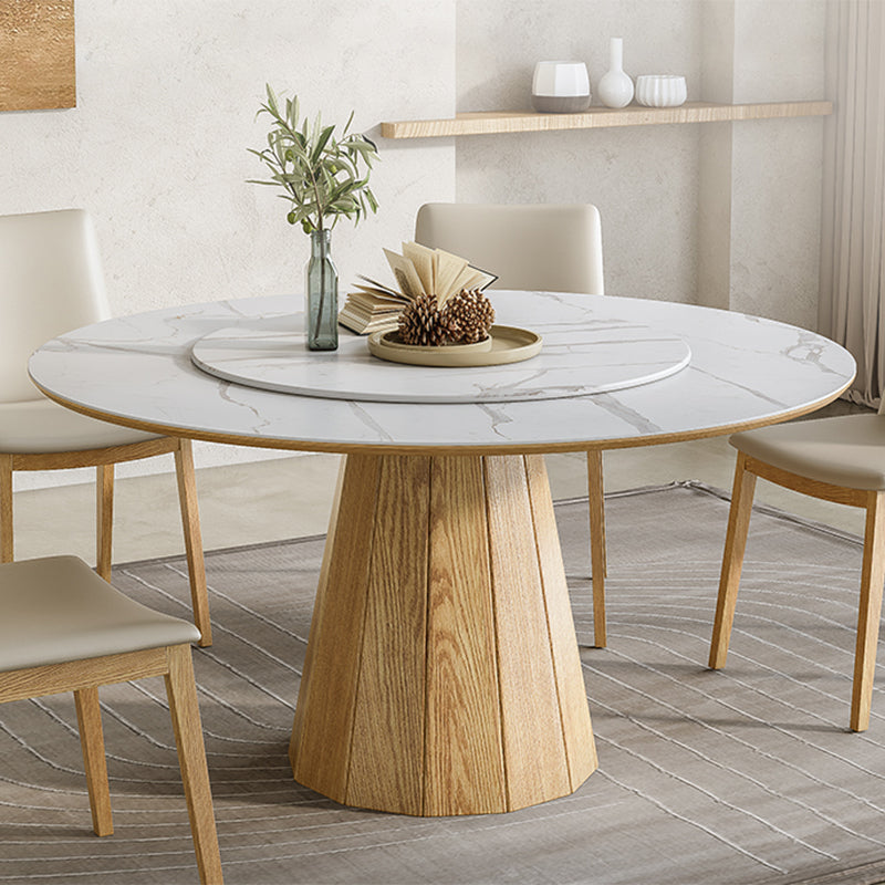 Modern Round Table White Sintered Stone Dining Table for Home