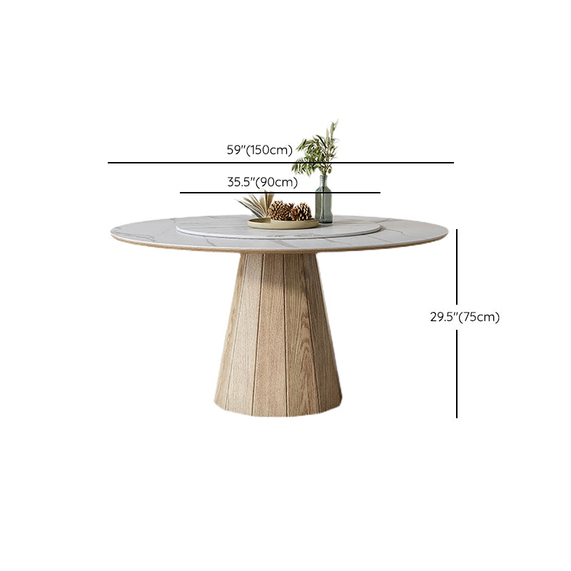 Modern Round Table White Sintered Stone Dining Table for Home