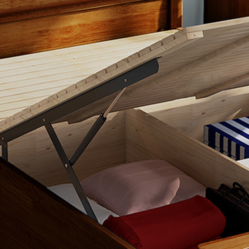 Solid Wood Rectangular Standard Bed Headboard Bed with Custom Legs