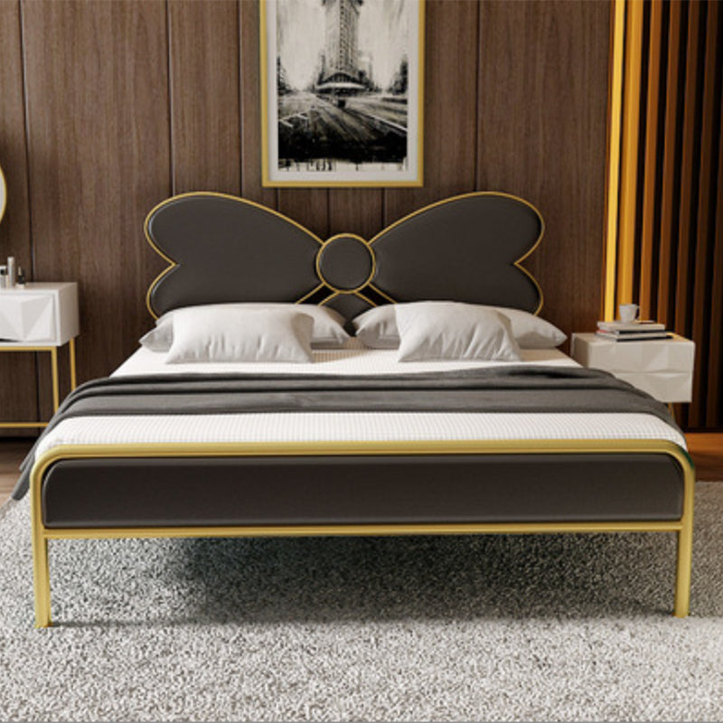 Upholstered Metal Bed Frame for Girl Modern Wire-Grid Standard Bed