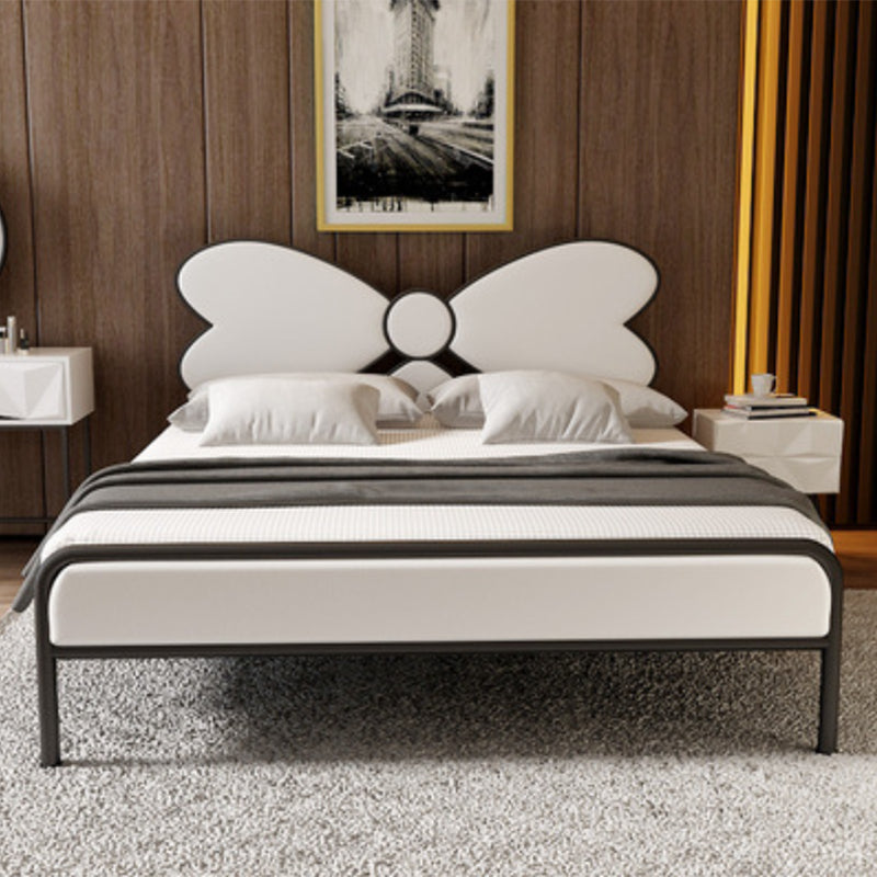 Upholstered Metal Bed Frame for Girl Modern Wire-Grid Standard Bed