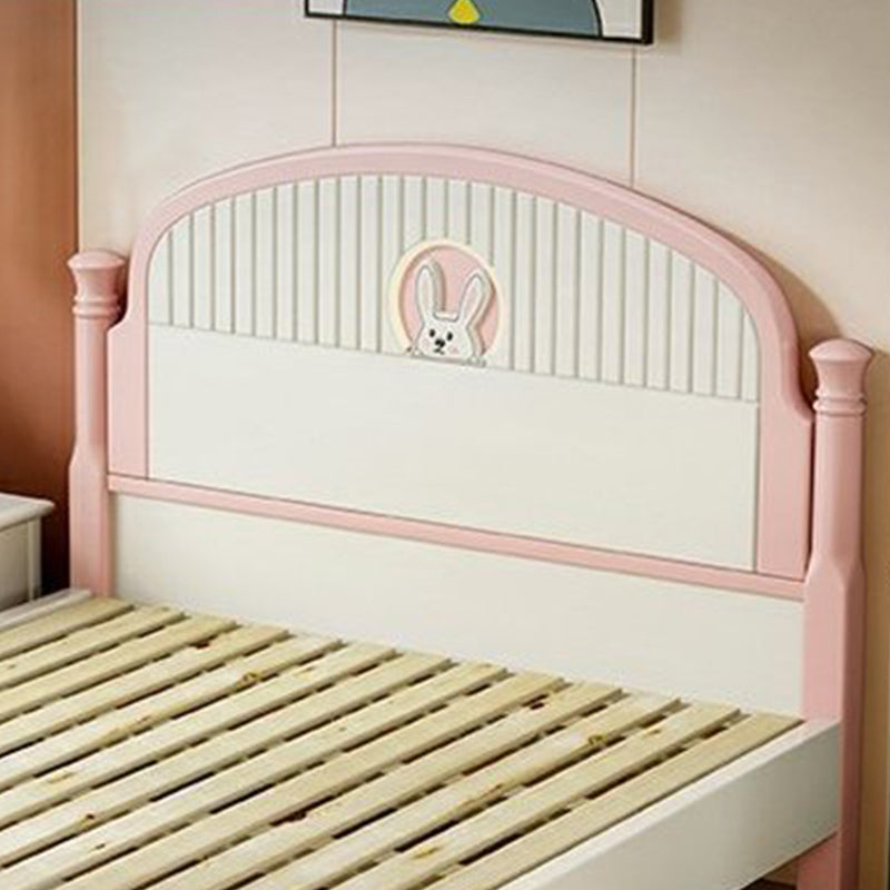 Contemporary Wood Kids Bed White Panel Headboard Standard Bed